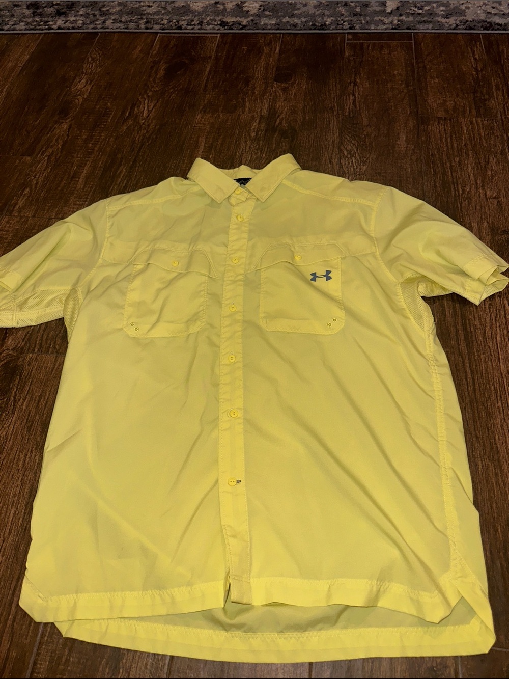 Under Armour Men’s Bright Yellow Short Sleeve Button-Down Shirt